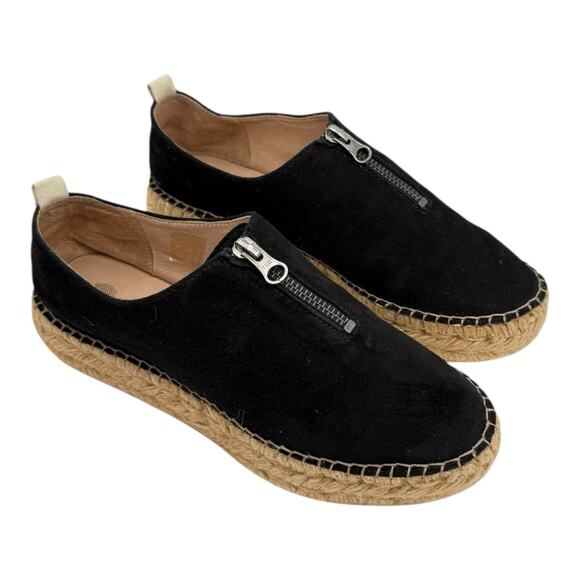 Eric Michaels Serena Espadrille Shoes Black Nubuck Sz US 5.5/6 EU 36 Leather EUC - Picture 3 of 10